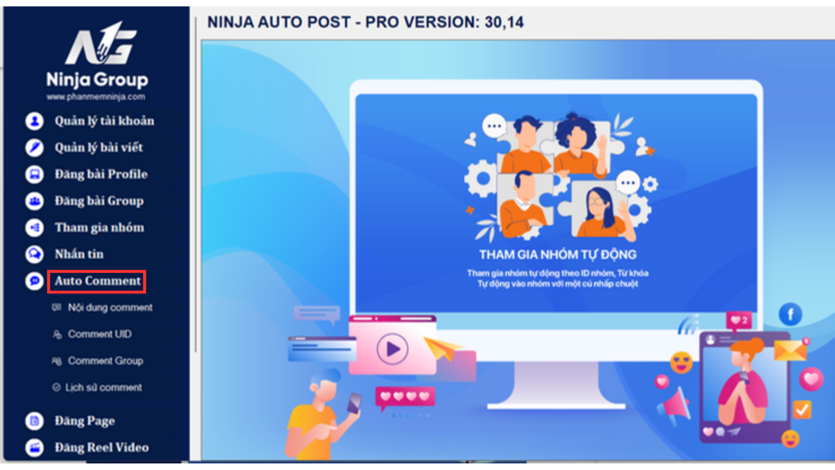 Hướng dẫn Spam comment facebook tự động bằng phần mềm Ninja Auto Post